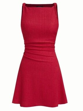 Cider Burgundy Boatneck Side Scrunch Dress XL NWT US Sz 10